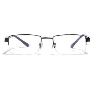 GRAVIATE by Coolwinks E13C7186 Glossy Gunmetal Half Frame Rectangle Eyeglasses for Men and Women