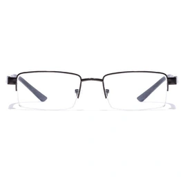 GRAVIATE by Coolwinks E13C7188 Glossy Gunmetal Half Frame Rectangle Eyeglasses for Men and Women