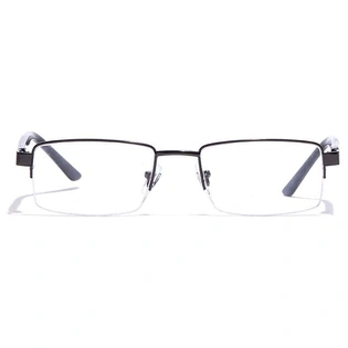 GRAVIATE by Coolwinks E13C7190 Glossy Gunmetal Half Frame Rectangle Eyeglasses for Men and Women