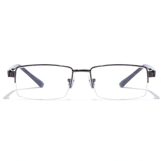 GRAVIATE by Coolwinks E13C7192 Glossy Gunmetal Half Frame Rectangle Eyeglasses for Men and Women