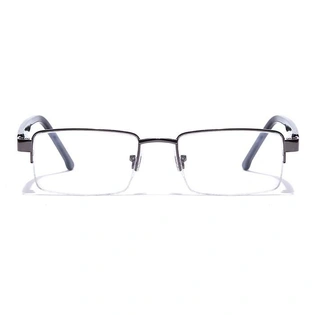 GRAVIATE by Coolwinks E13C7196 Glossy Gunmetal Half Frame Rectangle Eyeglasses for Men and Women