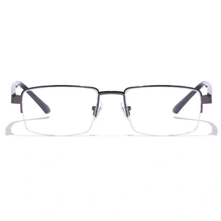 GRAVIATE by Coolwinks E13C7198 Glossy Gunmetal Half Frame Rectangle Eyeglasses for Men and Women