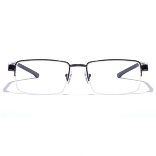 GRAVIATE by Coolwinks E13C7200 Glossy Gunmetal Half Frame Rectangle Eyeglasses for Men and Women