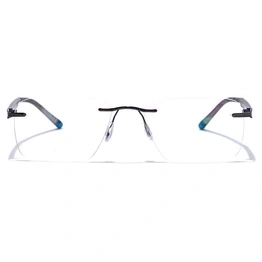 GRAVIATE by Coolwinks E12C7618 Glossy Gunmetal Rimless Rectangle Eyeglasses for Men and Women