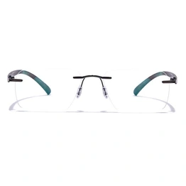 GRAVIATE by Coolwinks E13C7612 Glossy Gunmetal Rimless Rectangle Eyeglasses for Men and Women