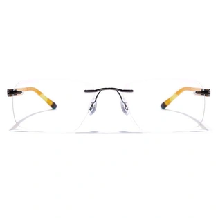 GRAVIATE by Coolwinks E13C7617 Glossy Gunmetal Rimless Rectangle Eyeglasses for Men and Women