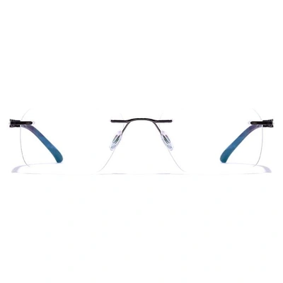 GRAVIATE by Coolwinks E13A7620 Glossy Gunmetal Rimless Retro Square Eyeglasses for Men and Women