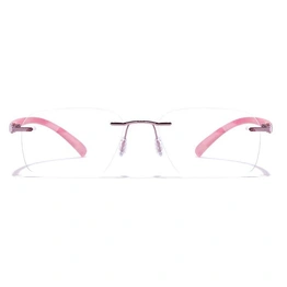 GRAVIATE by Coolwinks E23A7613 Glossy Pink Rimless Rectangle Eyeglasses for Women