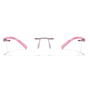 GRAVIATE by Coolwinks E23A7613 Glossy Pink Rimless Rectangle Eyeglasses for Women