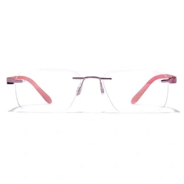 GRAVIATE by Coolwinks E23B7608 Glossy Pink Rimless Rectangle Eyeglasses for Women