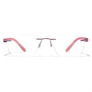 GRAVIATE by Coolwinks E23B7608 Glossy Pink Rimless Rectangle Eyeglasses for Women