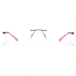 GRAVIATE by Coolwinks E23B7620 Glossy Pink Rimless Retro Square Eyeglasses for Women