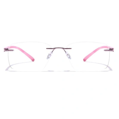 GRAVIATE by Coolwinks E23C7623 Glossy Pink Rimless Retro Square Eyeglasses for Women