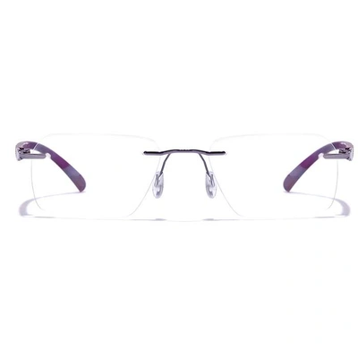 GRAVIATE by Coolwinks E17C7613 Glossy Purple Rimless Rectangle Eyeglasses for Women