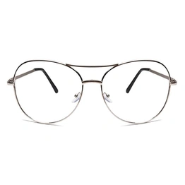 GRAVIATE by Coolwinks E10B6571 Glossy Silver Full Frame Pilot Eyeglasses for Men and Women