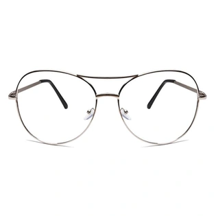 GRAVIATE by Coolwinks E10B6571 Glossy Silver Full Frame Pilot Eyeglasses for Men and Women