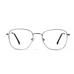 GRAVIATE by Coolwinks E10A5704 Glossy Silver Full Frame Retro Square Eyeglasses for Men and Women