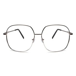 GRAVIATE by Coolwinks E10A6569 Glossy Silver Full Frame Retro Square Eyeglasses for Men and Women