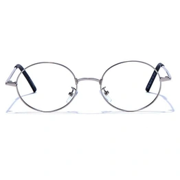 GRAVIATE by Coolwinks E10A6635 Matte Silver Full Frame Round Eyeglasses for Men and Women