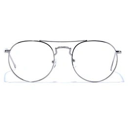 GRAVIATE by Coolwinks E10A6654 Glossy Silver Full Frame Round Eyeglasses for Men and Women