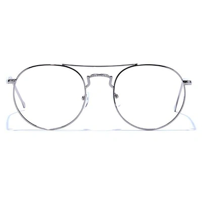 GRAVIATE by Coolwinks E10A6654 Glossy Silver Full Frame Round Eyeglasses for Men and Women