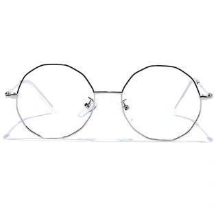 GRAVIATE by Coolwinks E10A7595 Glossy Silver Full Frame Round Eyeglasses for Men and Women