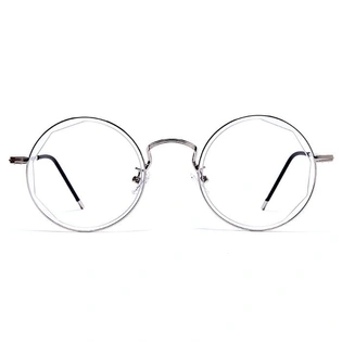 GRAVIATE by Coolwinks E10B6039 Glossy Silver Full Frame Round Computer Glasses for Men and Women