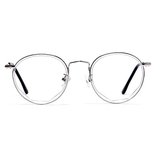 GRAVIATE by Coolwinks E10B6041 Glossy Silver Full Frame Round Computer Glasses for Men and Women