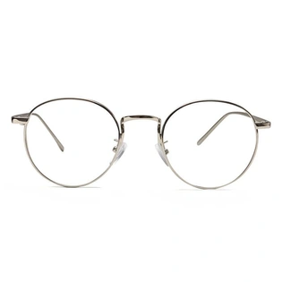 GRAVIATE by Coolwinks E10B6510 Glossy Silver Full Frame Round Eyeglasses for Men and Women