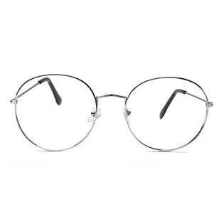 GRAVIATE by Coolwinks E10B6559 Glossy Silver Full Frame Round Eyeglasses for Men and Women