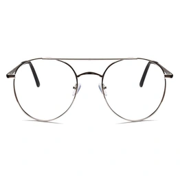 GRAVIATE by Coolwinks E10B6565 Glossy Silver Full Frame Round Eyeglasses for Men and Women