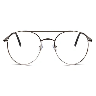 GRAVIATE by Coolwinks E10B6565 Glossy Silver Full Frame Round Eyeglasses for Men and Women