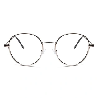 GRAVIATE by Coolwinks E10B6574 Glossy Silver Full Frame Round Eyeglasses for Men and Women