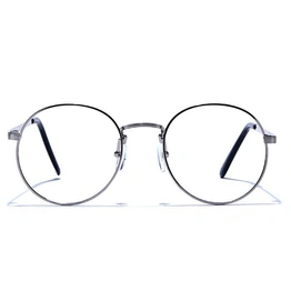 GRAVIATE by Coolwinks E10B6576 Glossy Silver Full Frame Round Eyeglasses for Men and Women