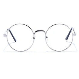 GRAVIATE by Coolwinks E10B6611 Glossy Silver Full Frame Round Eyeglasses for Men and Women