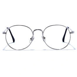 GRAVIATE by Coolwinks E10B6628 Glossy Silver Full Frame Round Eyeglasses for Men and Women