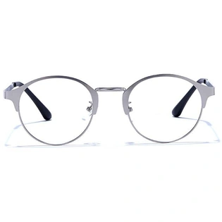 GRAVIATE by Coolwinks E10B6630 Matte Silver Full Frame Round Eyeglasses for Men and Women