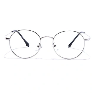 GRAVIATE by Coolwinks E10B7566 Glossy Silver Full Frame Round Eyeglasses for Men and Women