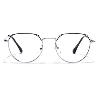 GRAVIATE by Coolwinks E10B7597 Glossy Silver Full Frame Round Eyeglasses for Men and Women