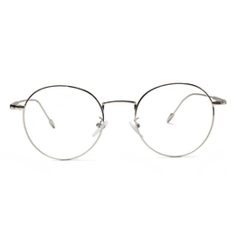 GRAVIATE by Coolwinks E10C6506 Glossy Silver Full Frame Round Eyeglasses for Men and Women