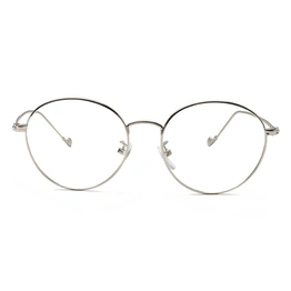 GRAVIATE by Coolwinks E10C6528 Glossy Silver Full Frame Round Eyeglasses for Men and Women