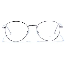 GRAVIATE by Coolwinks E10C6624 Glossy Silver Full Frame Round Eyeglasses for Men and Women