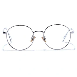 GRAVIATE by Coolwinks E10C6626 Glossy Silver Full Frame Round Eyeglasses for Men and Women