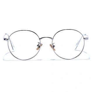 GRAVIATE by Coolwinks E10C6626 Glossy Silver Full Frame Round Eyeglasses for Men and Women