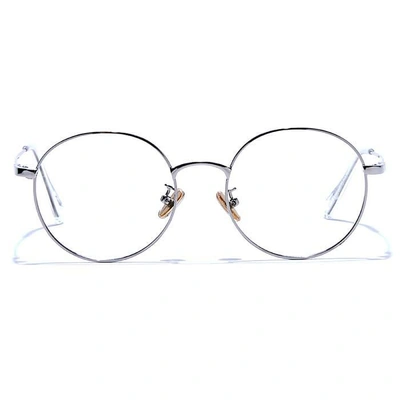 GRAVIATE by Coolwinks E10C6626 Glossy Silver Full Frame Round Eyeglasses for Men and Women