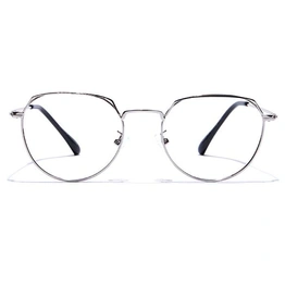 GRAVIATE by Coolwinks E10C7521 Glossy Silver Full Frame Round Eyeglasses for Men and Women