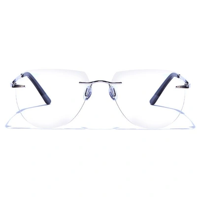 GRAVIATE by Coolwinks E15C6485 Glossy Silver Oval Rimless Eyeglasses for Men and Women