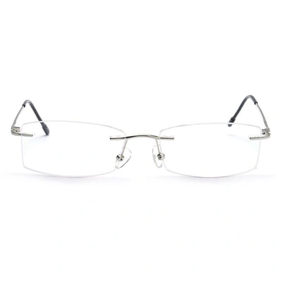 GRAVIATE by Coolwinks E10C4122 Glossy Silver Rimless Rectangle Eyeglasses for Men and Women