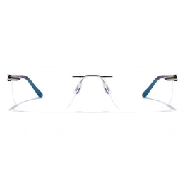 GRAVIATE by Coolwinks E10C7619 Glossy Silver Rimless Rectangle Eyeglasses for Men and Women