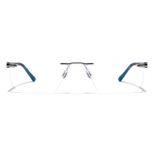 GRAVIATE by Coolwinks E10C7619 Glossy Silver Rimless Rectangle Eyeglasses for Men and Women